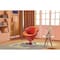 Manhattan Comfort Tulip Swivel Accent Chair in Orange and Polished Chrome (Set of 2) 2-AC029-OR - alternate 3